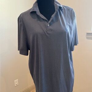 Classic Navy Patterned Polo Shirt